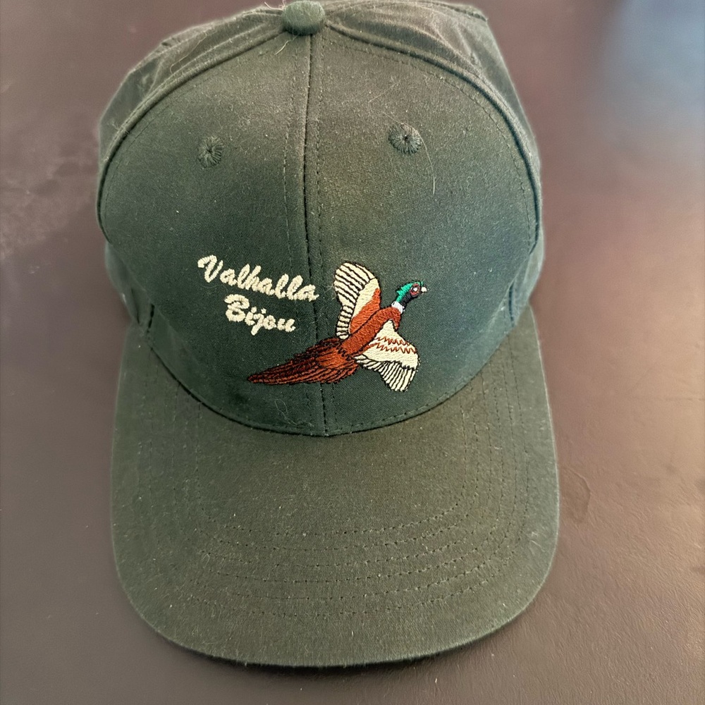 Valhalla Bijou Green Cap with Embroidered Bird